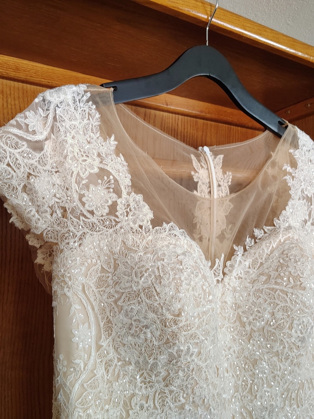 Beaded Lace Wedding Dress Top in Ivory